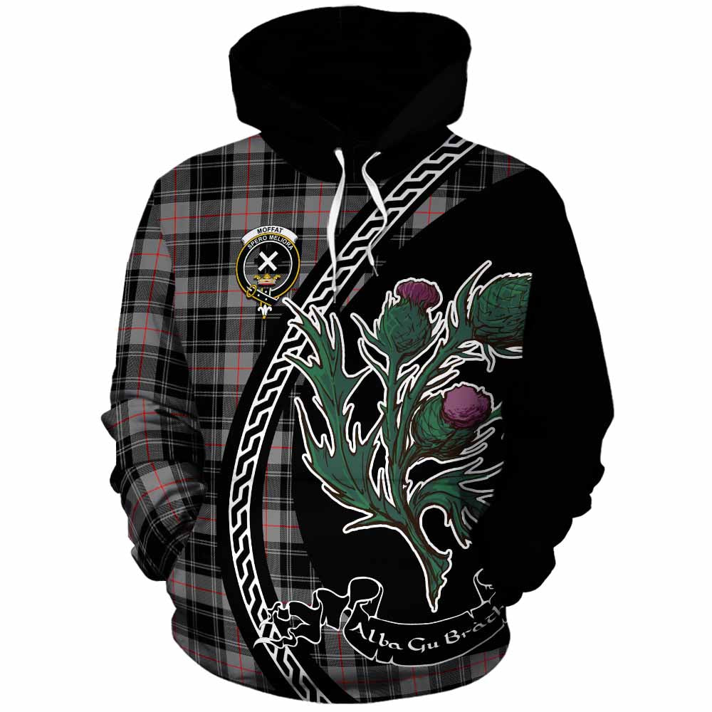 Moffat Family Crest Tartan Cotton Hoodie Alba Thistle Inspired - Tartan Vibes Clothing