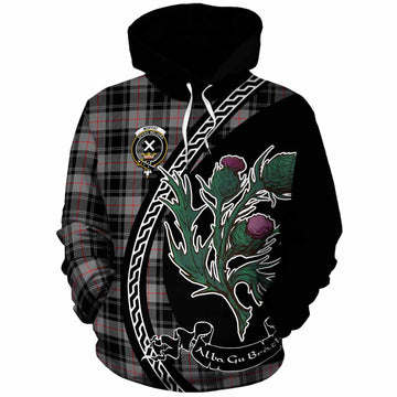 Moffat Family Crest Tartan Cotton Hoodie Alba Thistle Inspired