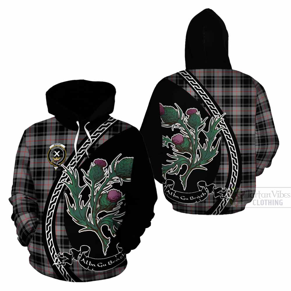 Moffat Family Crest Tartan Cotton Hoodie Alba Thistle Inspired - Tartan Vibes Clothing