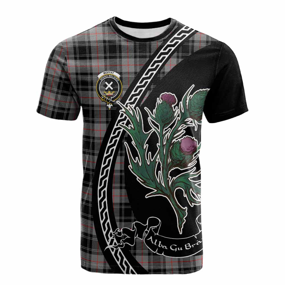 Moffat Family Crest Tartan Cotton T-shirt Alba Thistle Inspired - Tartan Vibes Clothing