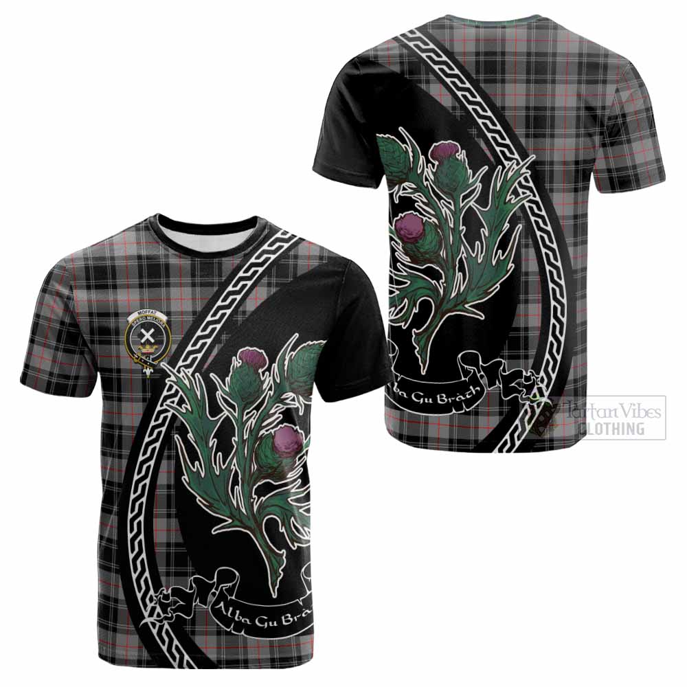 Moffat Family Crest Tartan Cotton T-shirt Alba Thistle Inspired - Tartan Vibes Clothing