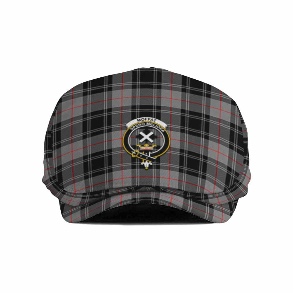 Moffat Family Crest Tartan Jeff Cap, Tartan Flat Cap