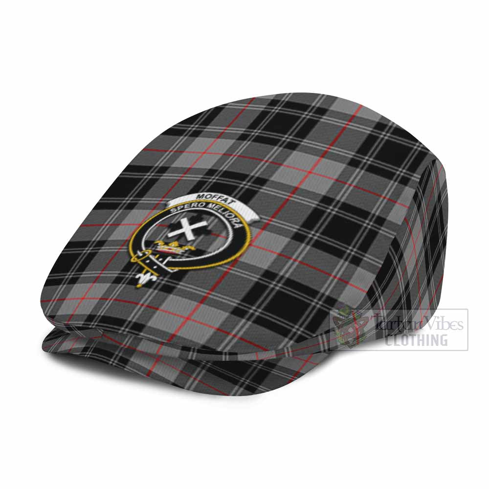 Moffat Family Crest Tartan Jeff Cap, Tartan Flat Cap