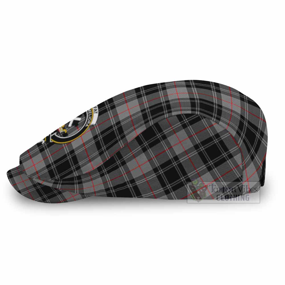 Moffat Family Crest Tartan Jeff Cap, Tartan Flat Cap