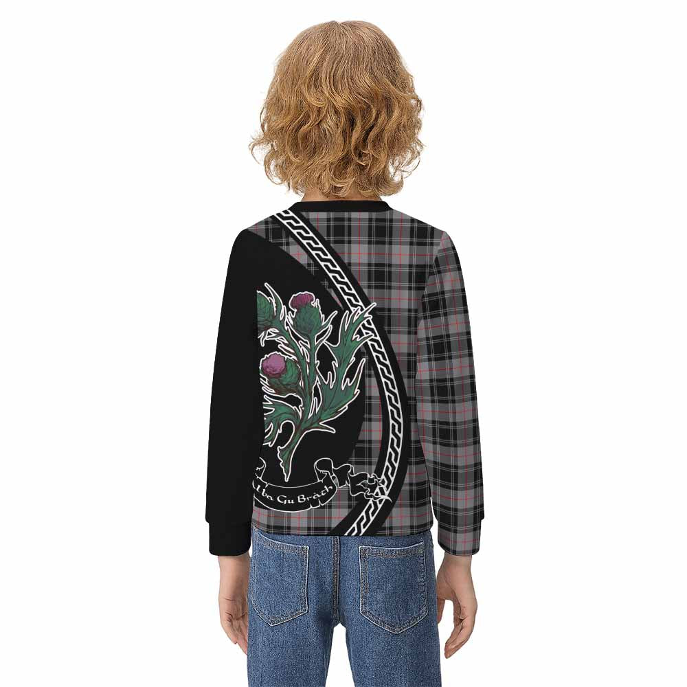Moffat Family Crest Tartan Kid Knitted Sweatshirt Alba Thistle Inspired - Tartan Vibes Clothing