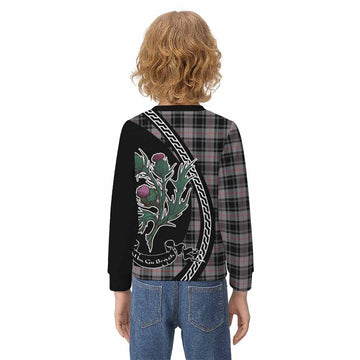 Moffat Family Crest Tartan Kid Knitted Sweatshirt Alba Thistle Inspired - Tartan Vibes Clothing