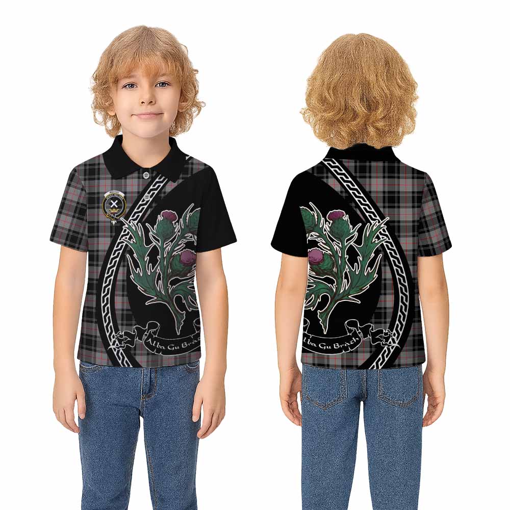 Moffat Family Crest Tartan Kid Polo Shirt Alba Thistle Inspired - Tartan Vibes Clothing