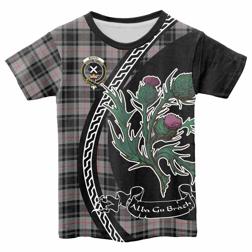 Moffat Family Crest Tartan Kid T-shirt Alba Thistle Inspired - Tartan Vibes Clothing