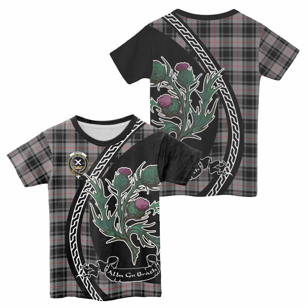 Moffat Family Crest Tartan Kid T-shirt Alba Thistle Inspired - Tartan Vibes Clothing