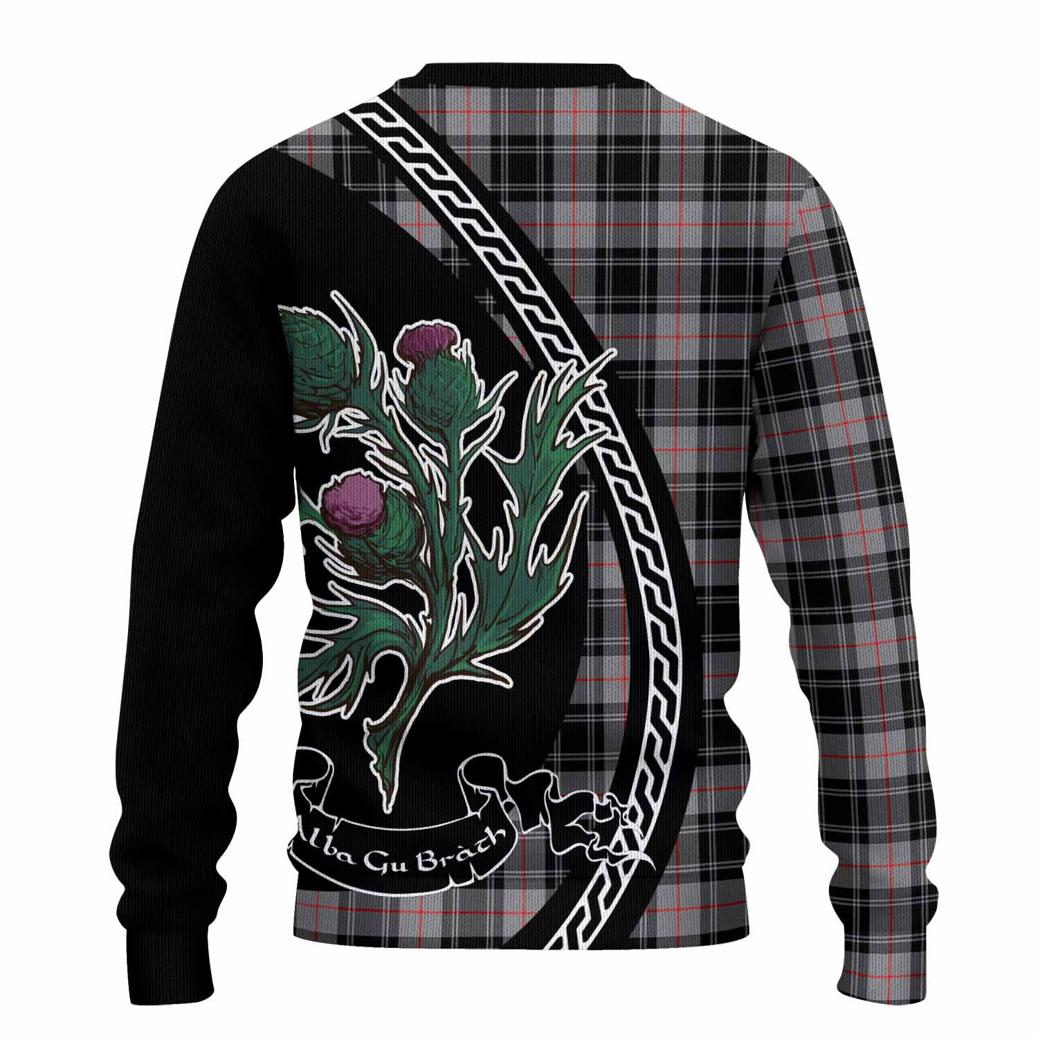 Moffat Family Crest Tartan Knitted Sweater Alba Thistle Inspired - Tartan Vibes Clothing