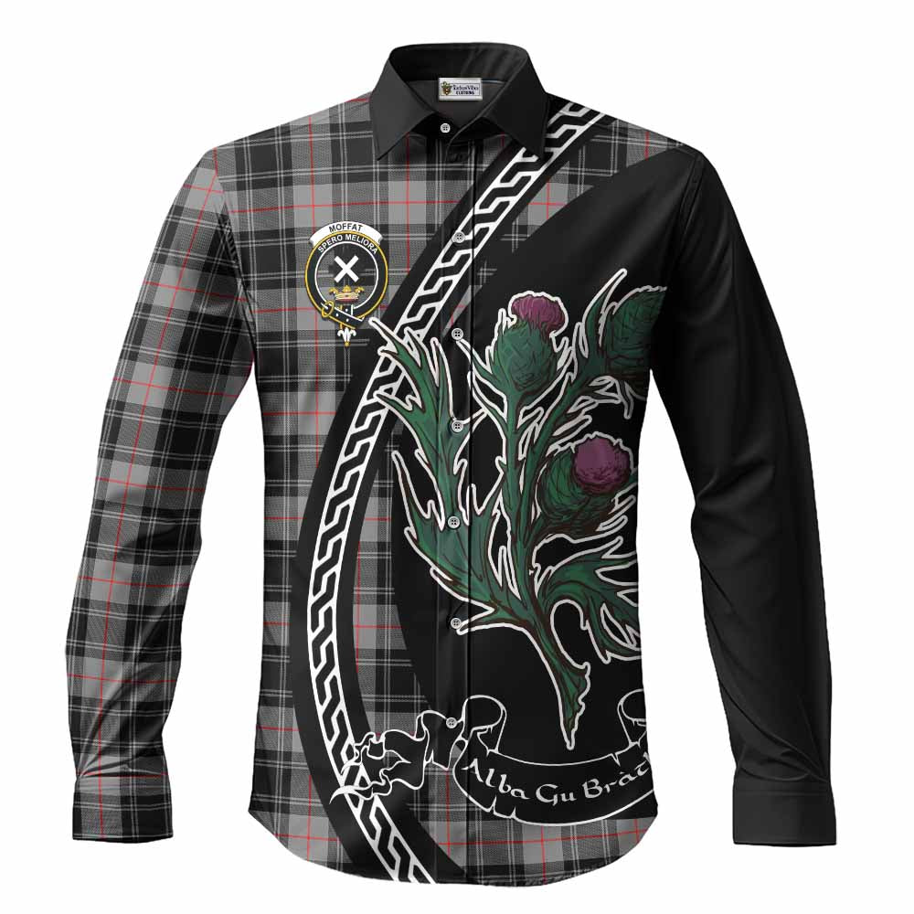 Moffat Family Crest Tartan Long Sleeve Button Shirts Alba Thistle Inspired - Tartan Vibes Clothing