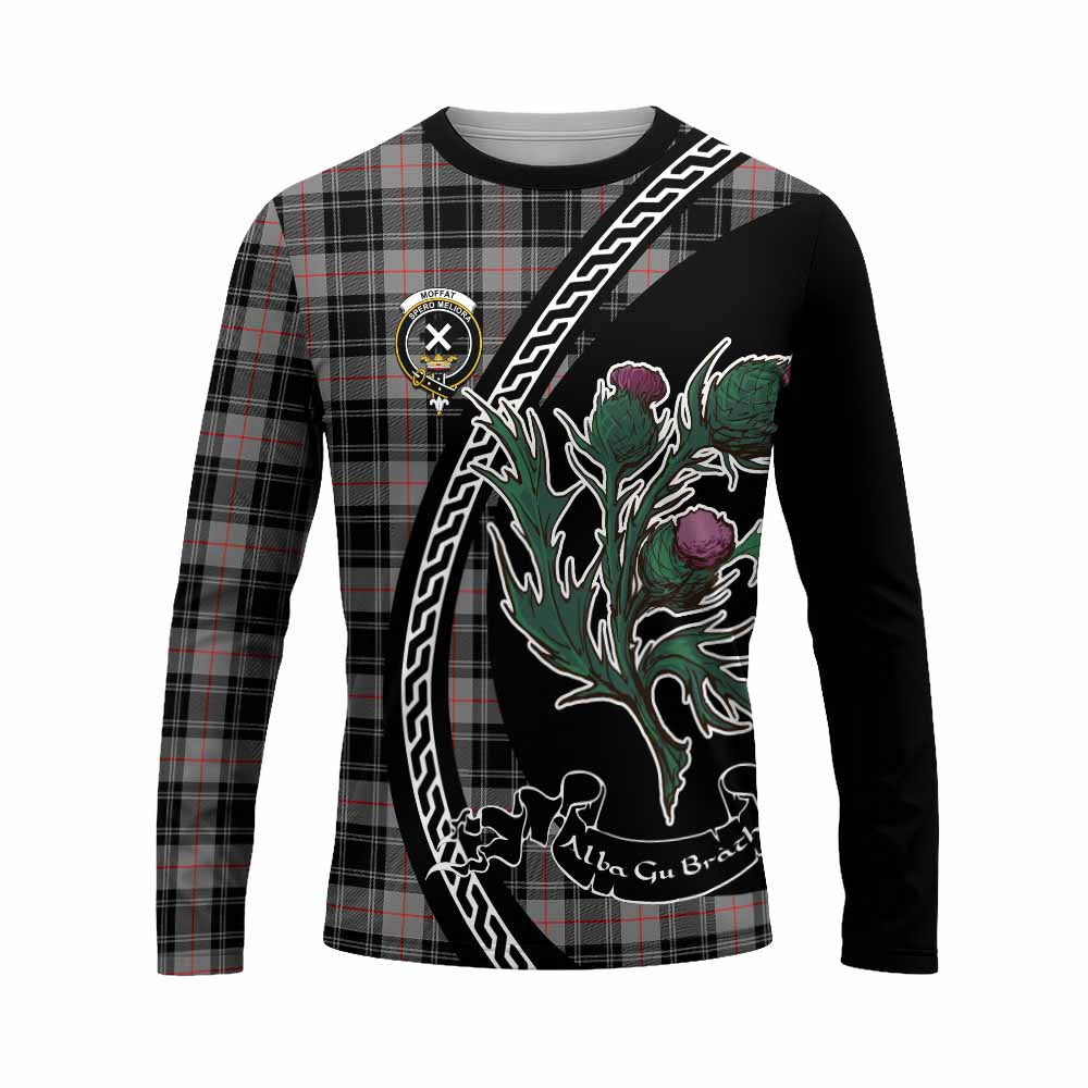 Moffat Family Crest Tartan Long Sleeve T-Shirt Alba Thistle Inspired - Tartan Vibes Clothing