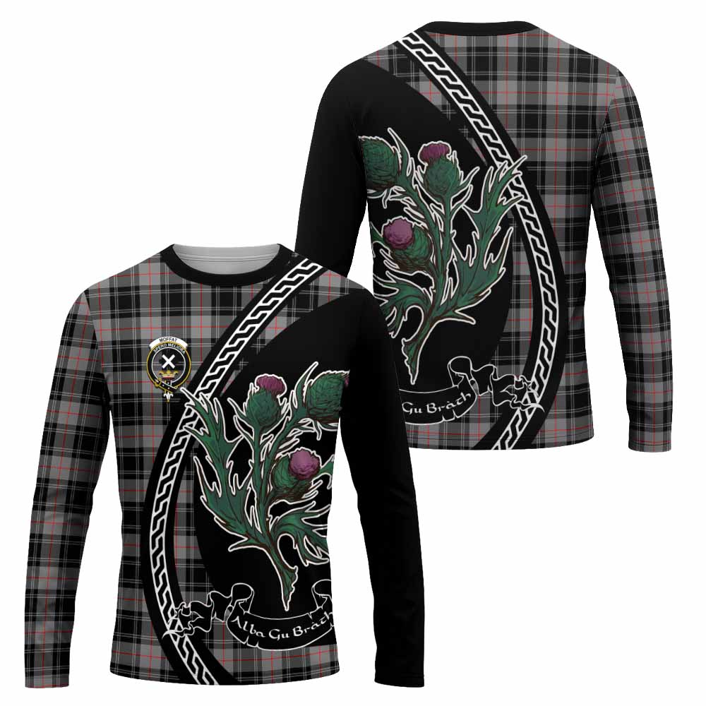 Moffat Family Crest Tartan Long Sleeve T-Shirt Alba Thistle Inspired - Tartan Vibes Clothing