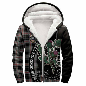 Moffat Family Crest Tartan Sherpa Hoodie Alba Thistle Inspired
