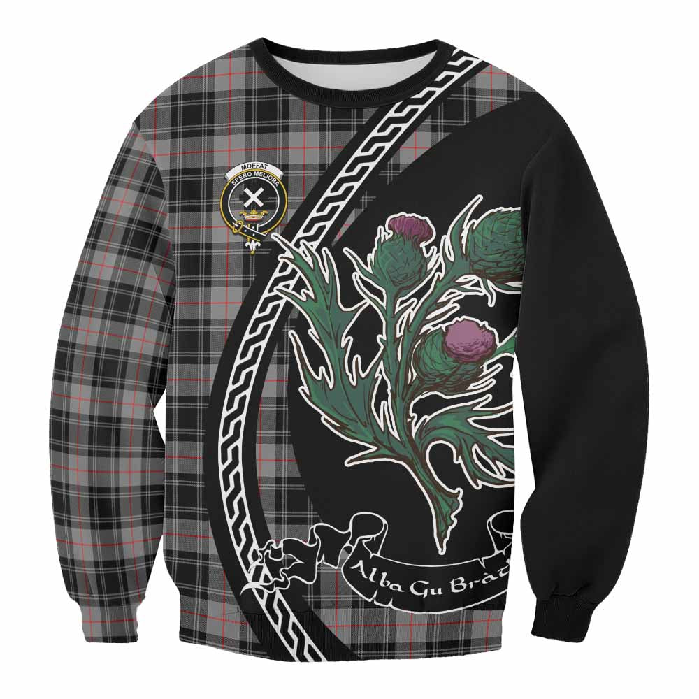 Moffat Family Crest Tartan Sweatshirt Alba Thistle Inspired - Tartan Vibes Clothing