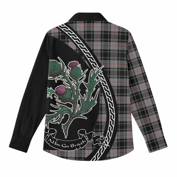 Moffat Family Crest Tartan Women Casual Shirt Alba Thistle Inspired