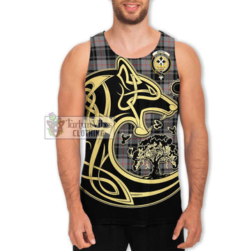 Moffat Tartan Men's Tank Top with Family Crest Celtic Wolf Style Men - Tartan Vibes Clothing