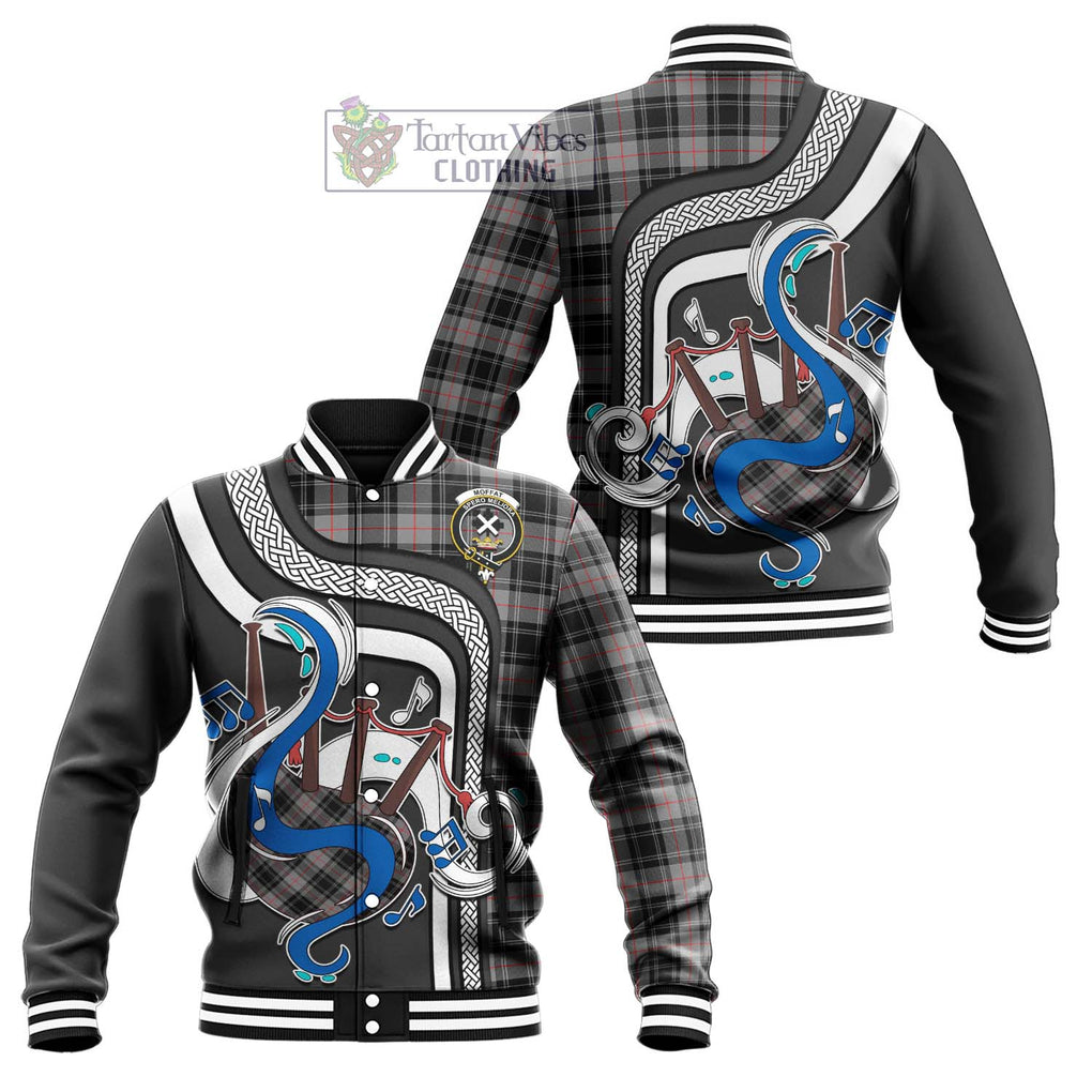 Tartan Vibes Clothing Moffat Modern Tartan Baseball Jacket with Epic Bagpipe Style