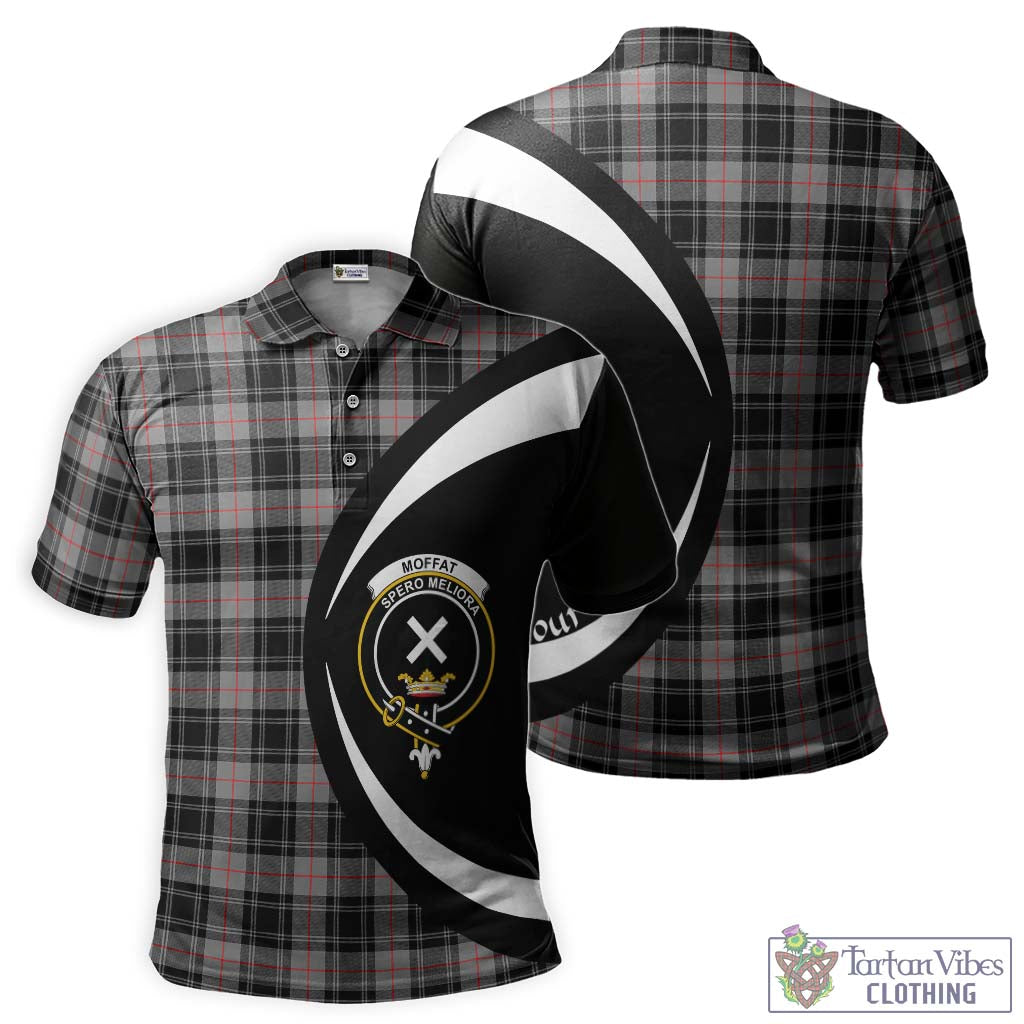 Moffat Tartan Men's Polo Shirt with Family Crest Circle Style Kid - Tartan Vibes Clothing