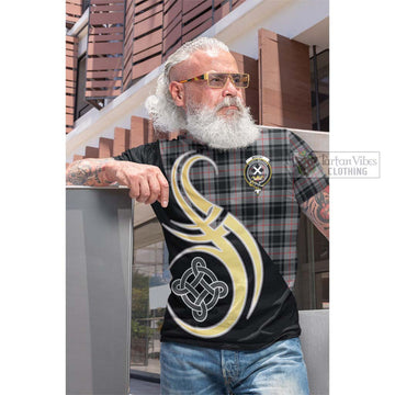 Tartan Vibes Clothing Moffat Modern Tartan Cotton T-shirt with Family Crest and Celtic Symbol Style