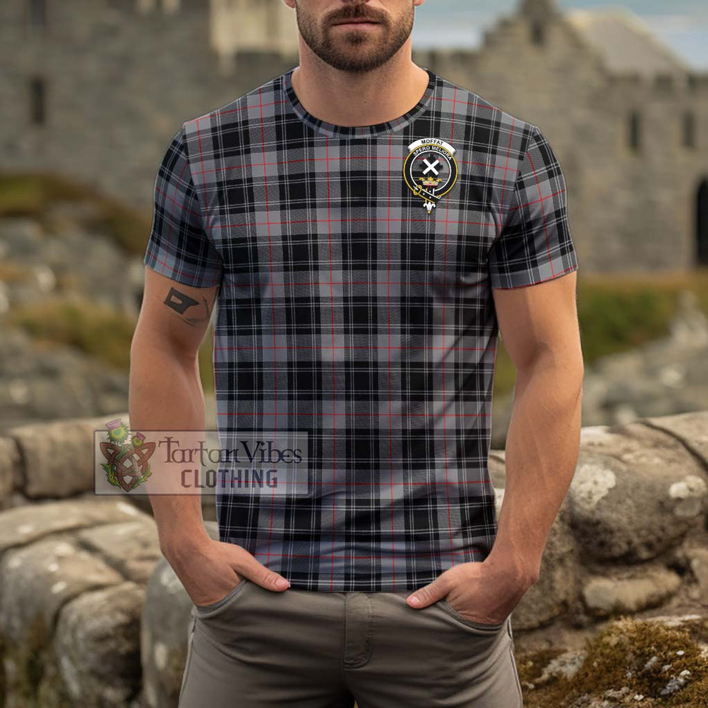 Moffat Tartan Cotton T-Shirt with Family Crest Men's Shirt - Tartanvibesclothing Shop