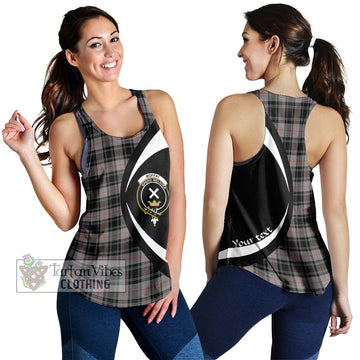 Moffat Tartan Women's Racerback Tanks with Family Crest Circle Style 4XL - Tartan Vibes Clothing