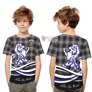 Moffat Tartan Kid T-Shirt with Alba Gu Brath Regal Lion Emblem Youth XL Size14 - Tartanvibesclothing Shop