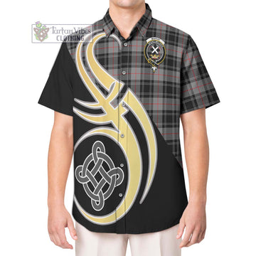 Moffat Tartan Hawaiian Shirt with Family Crest and Celtic Symbol Style