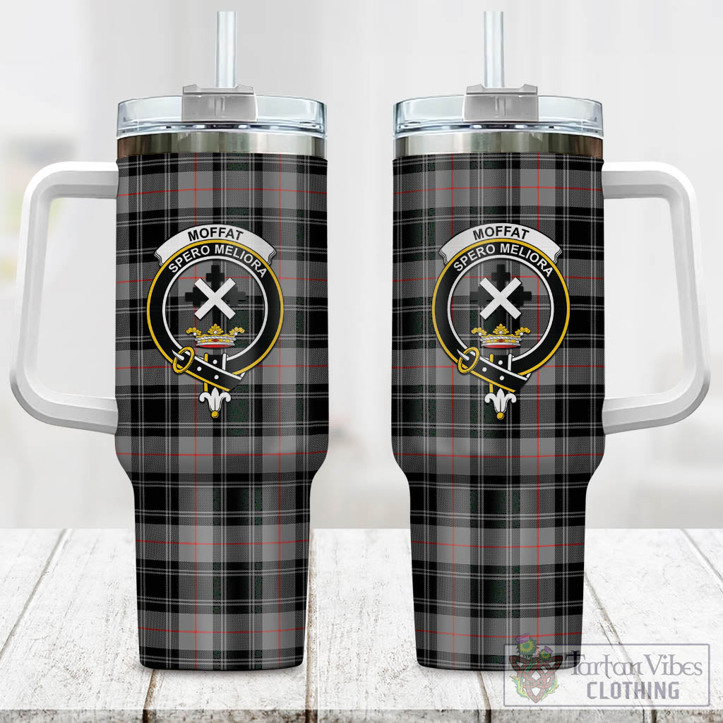 Tartan Vibes Clothing Moffat Modern Tartan and Family Crest Tumbler with Handle