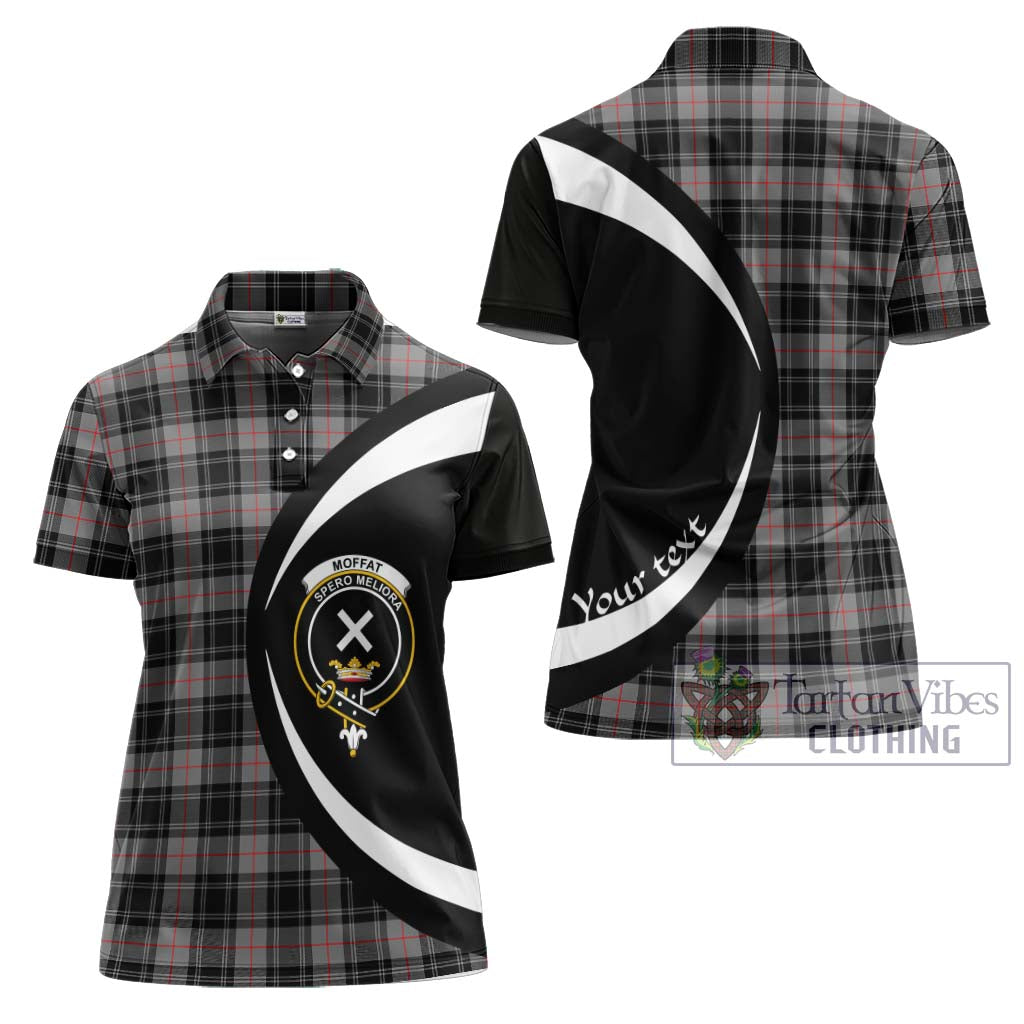 Moffat Tartan Women's Polo Shirt with Family Crest Circle Style Women - Tartan Vibes Clothing