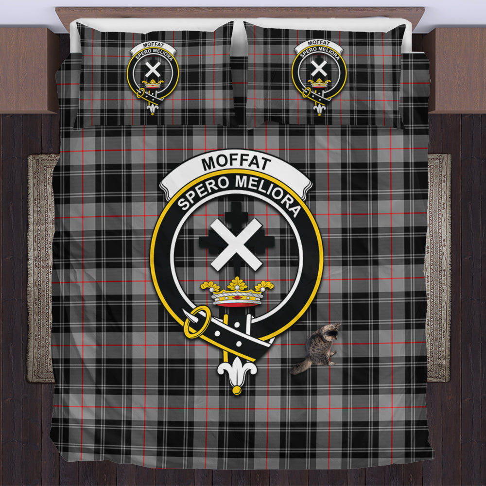 Moffat Tartan Bedding Set with Family Crest US Bedding Set - Tartan Vibes Clothing