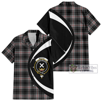 Moffat Tartan Hawaiian Shirt with Family Crest Circle Style