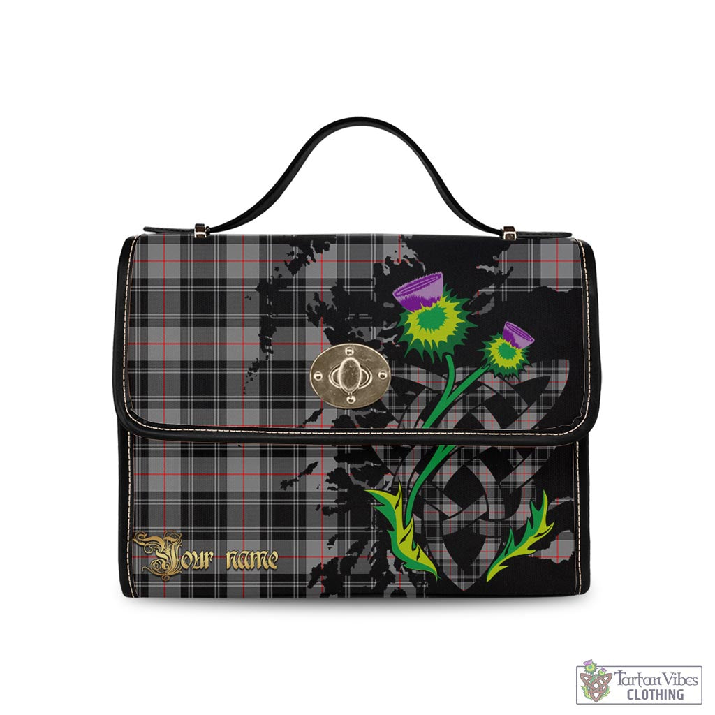 Tartan Vibes Clothing Moffat Modern Tartan Waterproof Canvas Bag with Scotland Map and Thistle Celtic Accents