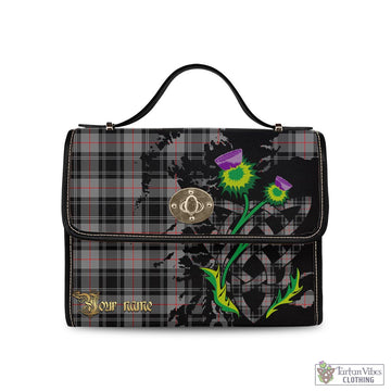 Moffat Modern Tartan Waterproof Canvas Bag with Scotland Map and Thistle Celtic Accents