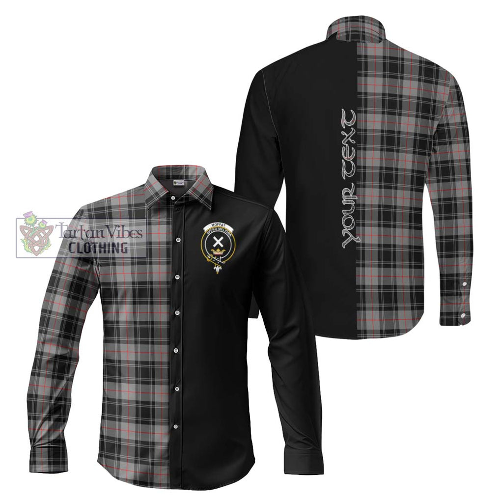 Moffat Tartan Long Sleeve Button Shirt with Family Crest and Half Of Me Style Men's Shirt S - Tartanvibesclothing Shop