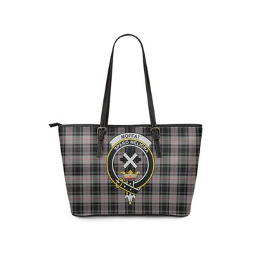 Moffat Modern Tartan Leather Tote Bag with Family Crest