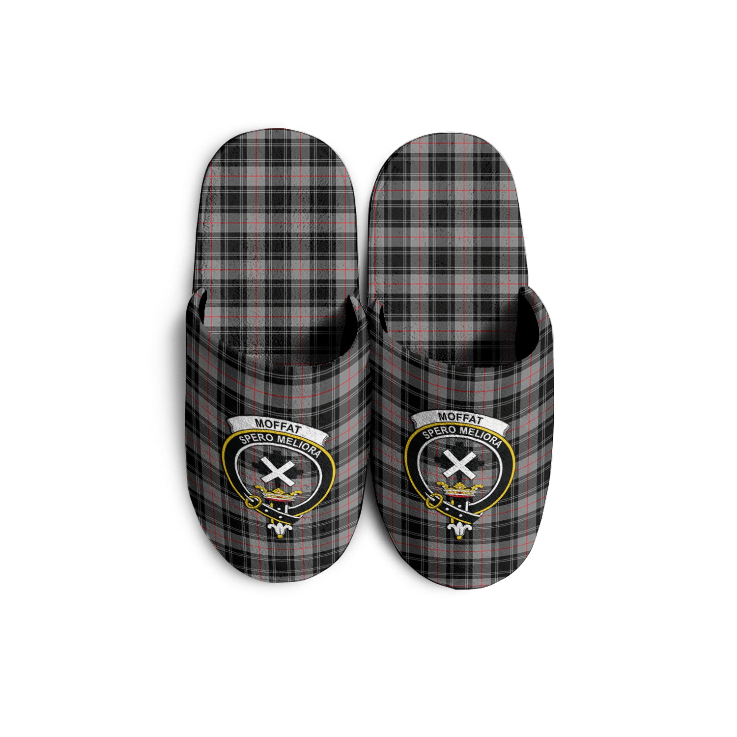 Moffat Modern Tartan Home Slippers with Family Crest - Tartanvibesclothing Shop