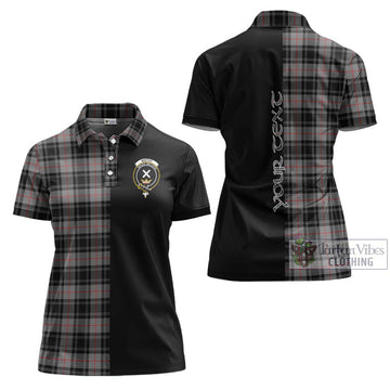 Moffat Tartan Women's Polo Shirt with Family Crest and Half Of Me Style Women - Tartanvibesclothing Shop
