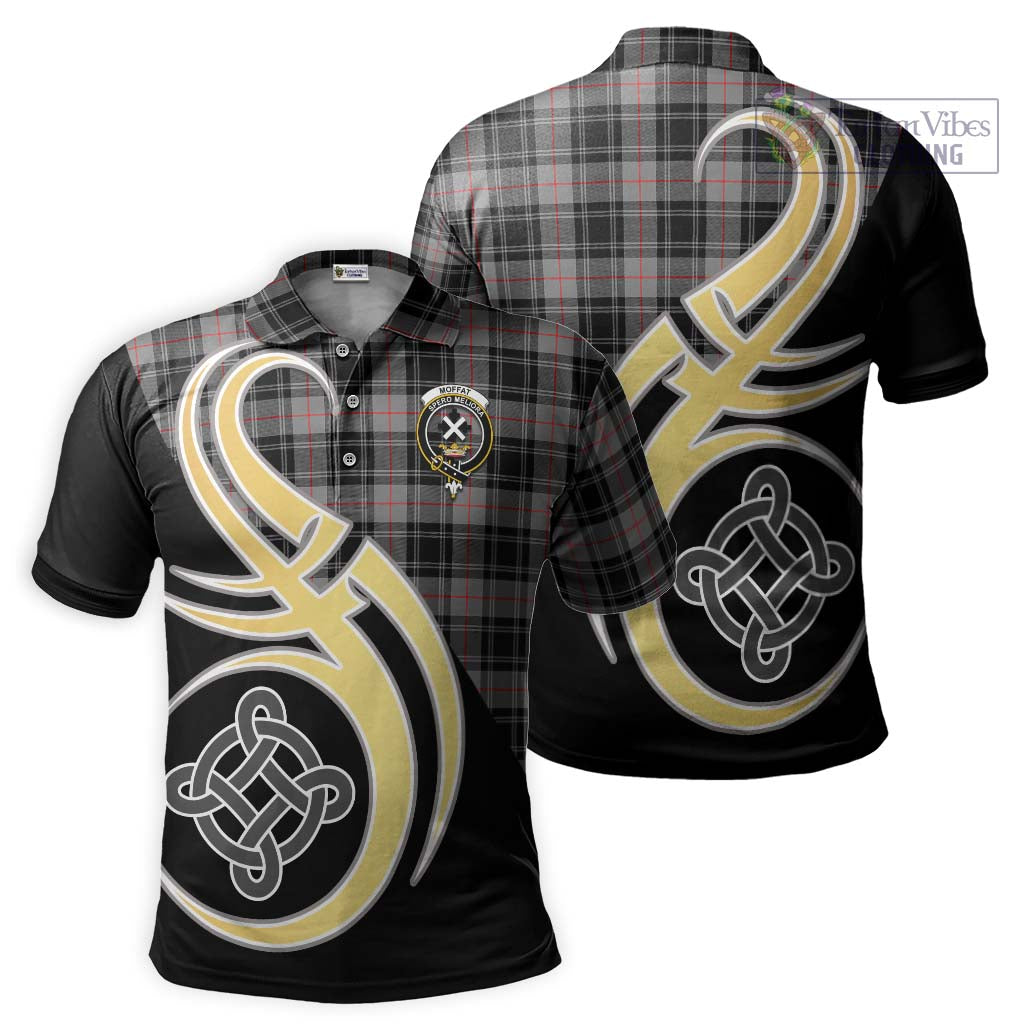 Moffat Tartan Polo Shirt with Family Crest and Celtic Symbol Style Kid - Tartan Vibes Clothing
