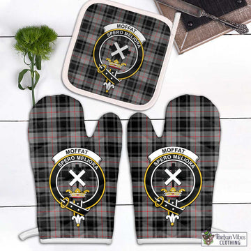 Moffat Tartan Combo Oven Mitt & Pot-Holder with Family Crest Combo 1 Oven Mitt & 1 Pot-Holder White - Tartan Vibes Clothing