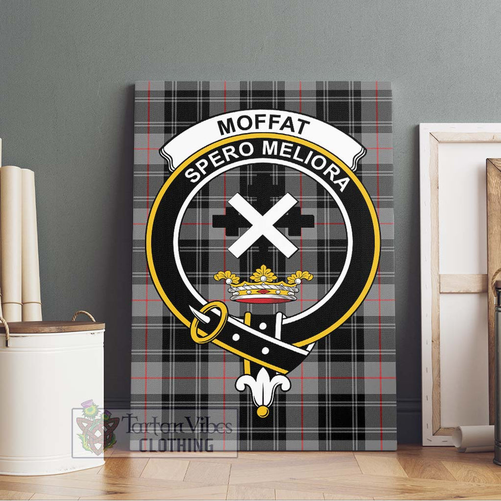 Moffat Tartan Canvas Print Wall Art with Family Crest Without Frame - Tartan Vibes Clothing