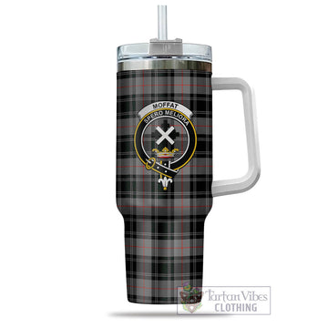 Moffat Modern Tartan and Family Crest Tumbler with Handle