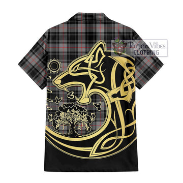 Moffat Tartan Hawaiian Shirt with Family Crest Celtic Wolf Style