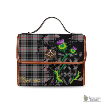 Moffat Modern Tartan Waterproof Canvas Bag with Scotland Map and Thistle Celtic Accents