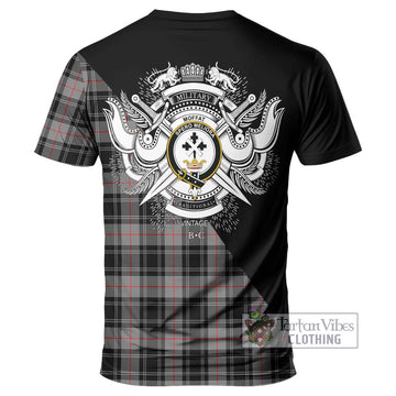 Moffat Tartan T-Shirt with Family Crest and Military Logo Style - Tartanvibesclothing Shop