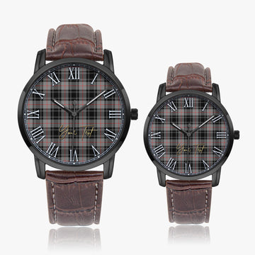 Moffat Modern Tartan Personalized Your Text Leather Trap Quartz Watch