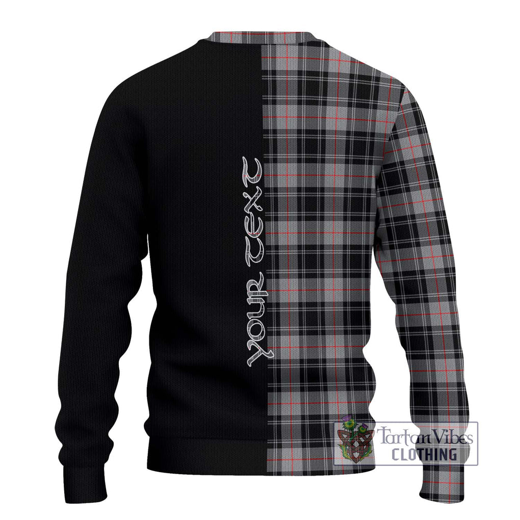 Moffat Tartan Knitted Sweater with Family Crest and Half Of Me Style - Tartanvibesclothing Shop