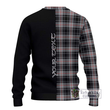 Moffat Tartan Knitted Sweater with Family Crest and Half Of Me Style - Tartanvibesclothing Shop