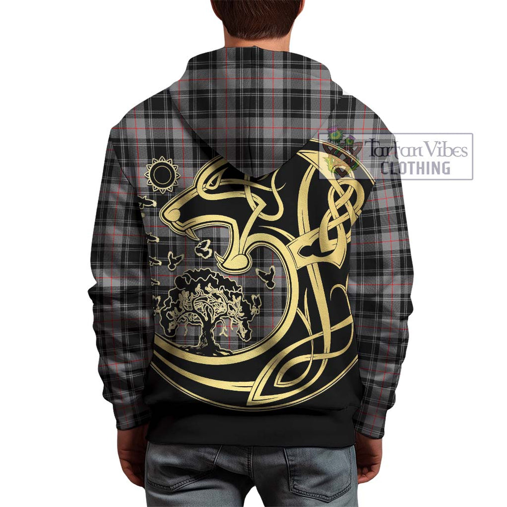 Moffat Tartan Hoodie with Family Crest Celtic Wolf Style - Tartan Vibes Clothing