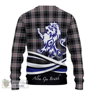 Moffat Tartan Knitted Sweater with Alba Gu Brath Regal Lion Emblem - Tartanvibesclothing Shop